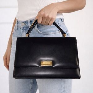 Tano of Madrid Vintage Black Leather Handbag